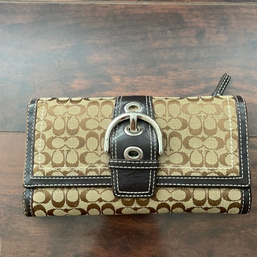 Coach Signature Checkbook Wallet